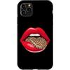 Red Lips Leopard Tongue Wild Animal Fash Custodia per iPhone 11 Pro Max Stampa grafica retrò con labbra rosse e lingua leopardata