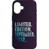 Birthday Gift Limited Edition September Custodia per iPhone 16 Edizione Limitata Settembre 2012 Retro Vintage 2012