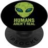 UFO Gli umani non sono una vera testa aliena divertente PopSockets PopGrip Adesivo