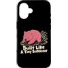 Wombat Burrowing Wildlife Animal Lover Custodia per iPhone 16 Costruito come un piccolo bulldozer Wombat Forza
