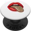 Red Lips Leopard Tongue Retro Animal Fas Stampa grafica vintage con labbra rosse e lingua leopardata PopSockets PopGrip Adesivo