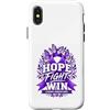 Hope Through Alzheimers Awareness Custodia per iPhone X/XS Hope Fight Win Memory Support Alzheimer Consapevolezza Viola