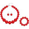 Clearine Collana Chunky con perle bianche, alla moda, per donne, perle, per Halloween, cosplay, feste, balli