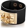 FEITENGU Bracciale in pelle di alta qualità da donna e ragazza, appositamente progettato per circonferenza del polso da 15 a 19 cm, regalo per donne, 21.5 cm, Pelle