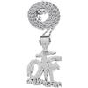 NHTISGRUE Hip Hop Fashion English Letter OTF Pendente Cubana Collana con Catena, Adatta per l'Uso Quotidiano da Uomini E Donne, Gioielli per Feste Rock