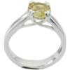 RIYO Anello Indiano Naturale in Argento Sterling 925, Anello in Argento con Gemma Giallo citrino