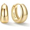 ChicSilver 8-14mm Orecchini a Cerchio Donna Argento 925 Nero Oro Eleganti | argento 925 delicato sulla pelle e anallergico; design semplice e classico, brillante, elegante,intramontabile e versatile