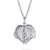 Bling Jewelry Medaglione promemoria a forma di cuore personalizzato a cupola con angelo custode, per donne e ragazzi La foto e le immagini contiene: collana in argento 925 personalizzabile, 18, Metallo, Non pietra