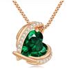 CDE Collana Delle Donna Cuore, Oro Rosa Birthstone Gioielli Donna Regali di Festa Della Mamma Lei Moglie Fidanzata Regalo Compleanno Anniversario San Valentino Natale
