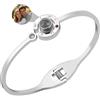 Nergaebe Braccialetto personalizzato con foto Braccialetto personalizzato con proiezione di foto con immagine all'interno Braccialetto personalizzato con immagine a cuore per donne/mamma/fidanzata/amiche