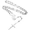 MAJALE Rosario Cattolico Oro o Argento - Rosario Acciaio inossidabile - Collana di preghiera - Collana Medaglia San Benedetto - Simbolo protezione - Gioielli religiosi