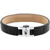 Maserati Bracciale Uomo in Acciaio, Pelle, Collezione LEATHER - JM226AVE41