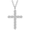 Bramart - Collana Donna in Argento Sterling 925 - Ciondolo Croce Brillantinata con Zirconia Cubica - Grigio, Unica, Argento Sterling