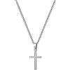 murtoo Collana da uomo, collana con ciondolo a forma di croce, da uomo, in argento, nero, in acciaio inox, per uomo e donna, regalo croce per uomo, 45+5cm, Acciaio inossidabile, Non pietra preziosa