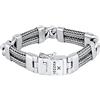 KUZZOI Bracciale da uomo in argento sterling massiccio 925, larghezza 14 mm, 335109, argento, cod. 335109-021
