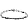 Cavaliere Gioielli Bracciale Tennis Argento 925 Pietre Nere Luminose Donna Uomo 3 mm Varie lunghezze (18)