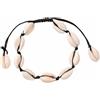 SREFGAS Bracciale intrecciato per uomo e donna, con conchiglie boho regolabili, 16-25 cm, colore bianco, conchiglia, 16-25 cm, Conchiglia, Senza Gemstone