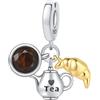 PANPOKI Charms Animali in Argento 925 - Panda, Cane, Gatto, Elefante, Farfalla, Libellula | Ciondoli Compatibili con Pando per Bracciali e Collane | Confezione: Sacchettino in Velluto + Panno Pulizia