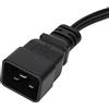Qianjyvous Cavo splitter di alimentazione a Y con connettori IEC320 C7 e C20, cavo di alimentazione universale da 12,6 pollici con due uscite C7, adatto per lampade da scrivania, monitor LCD,