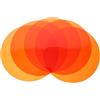 FRCOLOR Filtri per Faretti LED, Pellicola Adesiva Diffusore Luce Calda in PET, Rotondi Arancia 15 cm, Set da 5 per Downlight e Aree da Pranzo