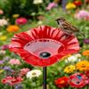 Feirdhoo Abbeveratoio da giardino in metallo, abbeveratoio per uccelli in piedi, abbeveratoio per api e farfalle, decorazione da giardino fatta a mano per terrazza e prato