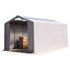 TOOLPORT Tendostruttura 4x8 m tenda capannone con lucernari telo in PVC 850 N impermeabile grigio - altezza laterale 3m