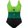 Ulla Popken Costume da Bagno Lisa, Colourblock 826476 Intero, Nero, 60 Donna