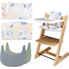 LLHQAMT Cuscino per seggiolone, morbido e confortevole, con 2 tovagliette, per seggiolone Tripp Trapp, rende più confortevole la seduta del bambino (animali marini)