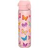 Ion8 Borraccia a Prova di Perdite, 500ml, Facile da Aprire, Serratura Sicura, Lavabile in Lavastoviglie, Senza BPA, Maniglia per il Trasporto, Adatta a Portabicchieri, Facile Pulizia, Farfalle