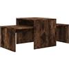 vidaXL Set Tavolini Salotto Rovere Fumo 100x48x40 cm Legno Multistrato