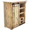 milani home - portabottiglie in legno massello di mango 90 x 45 x 100 cm, stile industrial