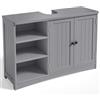Bealife Mobile Sottolavabo, Armadietto da Bagno a pavimento,con 2 Ante, 5 Scomparti e Ripiano Regolabile in Altezza in 3 Livelli, Chiusura Magnetica, Molto Spazio, 90 x 30 x 60 cm (Grigio)