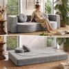 LVRUIEDS Divano letto convertibile per soggiorno, divano letto senza osso, schiuma compressa ad alta densità rimovibile, nessun montaggio con 2 cuscini (grigio, 200 x 100 cm)