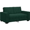 vidaXL Divano a 2 Posti Verde Scuro 160x78x84 cm in Velluto