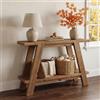 TRIBEWOOD Tavolo consolle rettangolare da 110 cm, in legno dietro il divano, divano con spazio per corridoio, soggiorno, rovere chiaro
