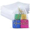 G2PLUS 50PCS Sacchetti Organza Bianco,17x23CM Sacchetti Organza Regalo | Sacchettini Confetti con Coulisse per Matrimonio,Compleanni,Caramella Gioielli e Comunioni