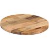 vidaXL Piano per Tavolo Ø 40x2,5cm Rotondo Legno Massello Grezzo Mango