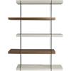AC ANGEL CERDÁ Ángel Cerdá - Libreria in legno di noce e vetro - Moderna e resistente - 140 x 33 x 180 cm