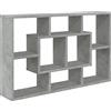 vidaXL Mensola a Muro Grigio Cemento 85x16x52,5cm in Legno Multistrato