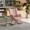 Livlux - Sedia a dondolo, sedia da passeggio con braccioli, sedia per allattamento, gambe in legno massello, per soggiorno, camera da letto, balcone giardino (rosa A, 68 x 75 x 92 cm)
