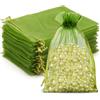 G2PLUS 50 Verde Salvia Sacchetti Organza,13x18CM Sacchetti Organza Regalo | Sacchettini Confetti con Coulisse per Matrimonio,Compleanni,Caramella Gioielli e Comunioni