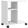 vidaXL Tavolino con Ruote Bianco 50x30x55 cm in Legno Multistrato