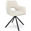SAMIRA Sedia da ufficio in tessuto, poltrona girevole - Alba (Beige)