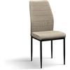 PAZZO DESIGN Sedia Giordana Set Da 4 Sedie, Sedie Cucina, Sedie Soggiorno, Sedia Design, Beige, Gambe Metallo Nero - id_2187