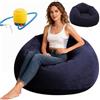 Wapasezyar Poltrona gonfiabile, divano gonfiabile per interni, 105 x 105 x 60 cm, divano ad aria Lazy per soggiorno, sdraio, camera da letto, poltrona gonfiabile per adulti (blu)