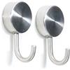 FIRST4MAGNETS Porta FW2810 - Set 2 Ganci magnetici in Acciaio Inox, 6,8 cm