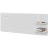 DHOME Testiera con Mensole in Legno Riciclato DM da Appendere alla Parete Stile Pallet Letto Vintage Nordico Supporti Inclusi (Pallet Orizzontale, Bianco Solido, 135cm)