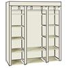 LEADZM Armadio pieghevole in tessuto, con chiusura lampo, scomparti per camera da letto, soggiorno (beige, 150 x 45 x 175 cm)