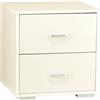 Totò Piccinni Comodino in legno con 2 cassetti 43 x 40 x 43,5 cm (Bianco Caldo)