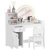 AIYAPLAY Set Toeletta Trucco per Bambini 3-8 Anni 2 in 1 con Sedia, Bianco